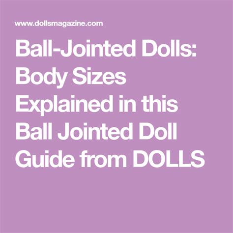 Ball Jointed Dolls Body Sizes Explained In This Ball Jointed Doll