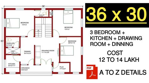 36 X 30 House Plans 36 X 30 Home Design 36 By 30 House Plan 36 By