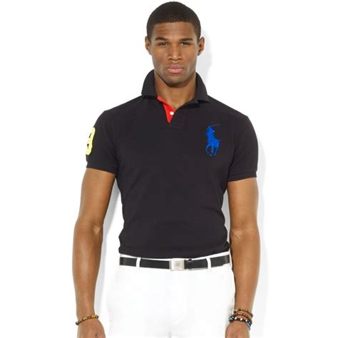 Lyst Polo Ralph Lauren Polo Customfit Big Pony Mesh Polo In Black For Men