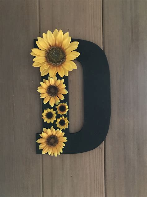 Wooden Letter With Sunflowers Sunflower Decor Sunflower Room Room Diy