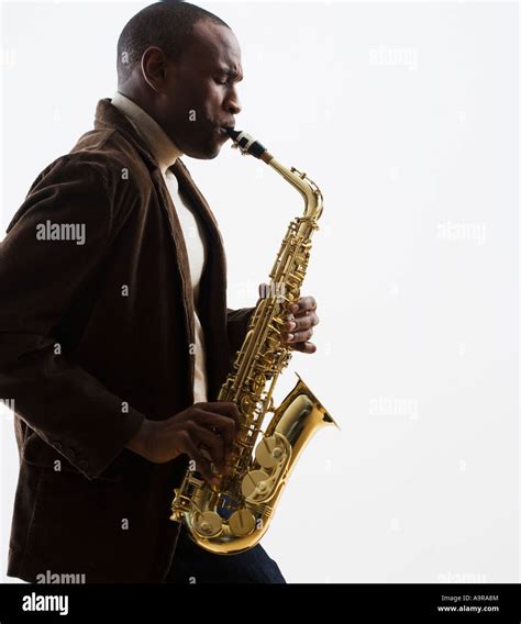 Man Playing Saxophone Stock Photo 12425155 Alamy