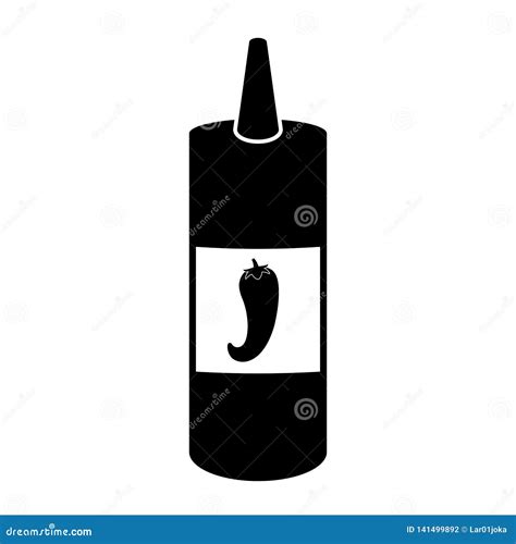 Isolated Chili Pepper Sauce Bottle Icon Stock Vector Illustration Of Cream Knife 141499892