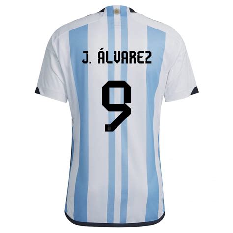Mujer Camiseta Argentina Julian Alvarez 9 Blanco Cielo Azul 1ª