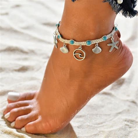 Stylish Wild Anklet Bohemia Wave Anklets Bracelets For Women Rope Beach