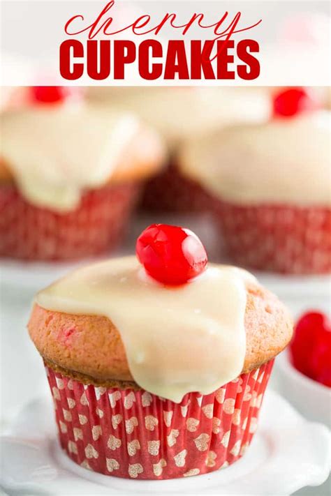 Maraschino Cherry Cupcakes With White Chocolate Glaze Recipe Simply