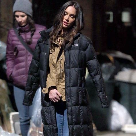 Megan Fox In Black The North Face Metropolis Down Coat Down Coat Down Jacket April Oneil