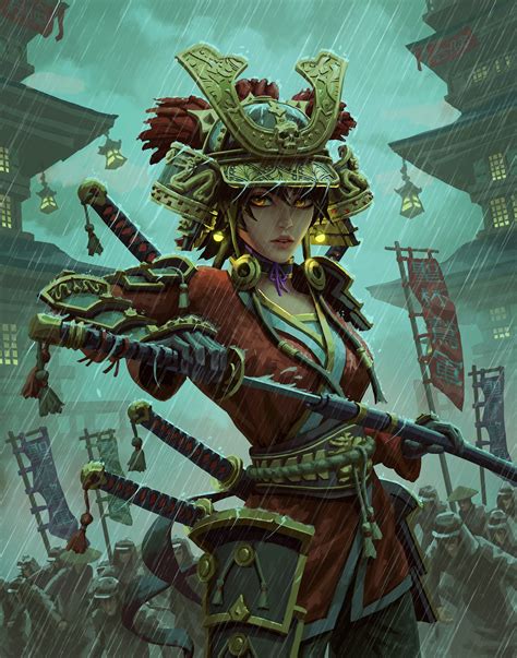 wallpaper fantasy art fantasy girl asia katana warrior artwork sword 1920x2446
