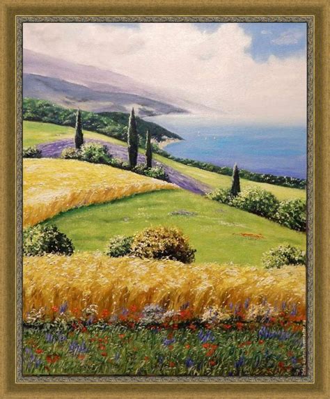 Mediterranean Painting Landscape Original Art Lavender Field Etsy