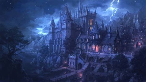 Fantasy Art Night Spooky Gothic House Hd Wallpaper Rare Gallery