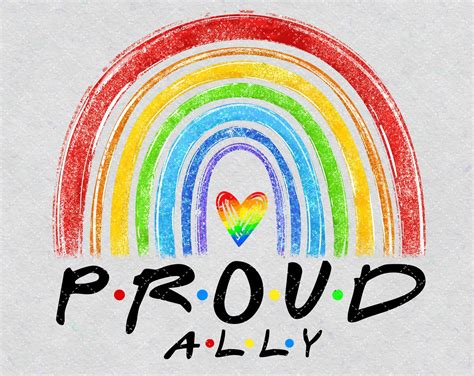 Proud Ally Lgbt Rainbow Heart Png Printable Pride Month Png Etsy