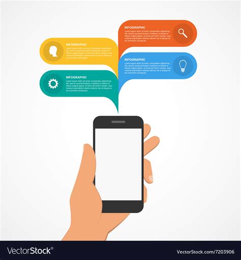 Modern Design Infographic With Mobile Phone Vector Image