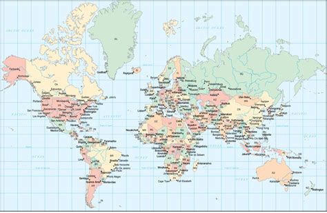 Full World Map With Countries Map Of World