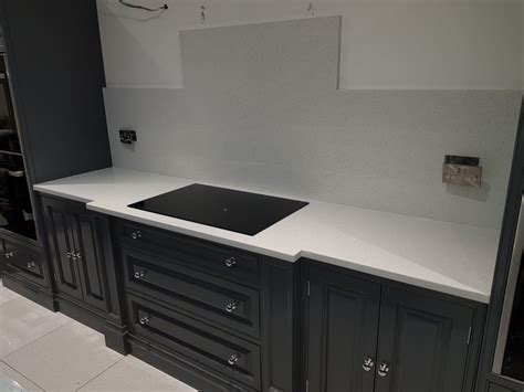 White Starlight Quartz Kitchen Worktop Installation Emsworth County