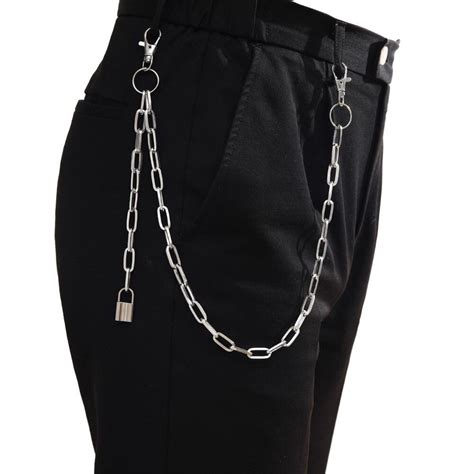 Unisex Pants Chain Punk Chain On The Jeans Pants Women Etsy Pant