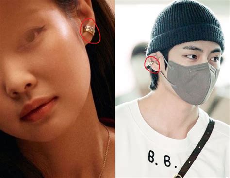 Bts V Debuts Piercing On His Way To The And Is Linked To Blackpinks