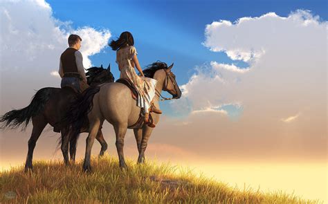 Riding Off Into The Sunset Digital Art By Daniel Eskridge Fine Art