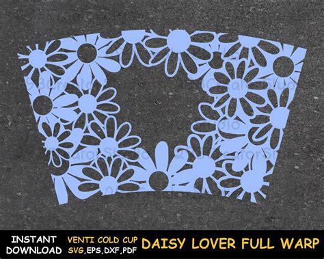 Daisy Flower Cup Wrap Svg Daisy Venti Cold Cup Svg Daisy Etsy