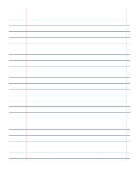 Notebook Paper Template Free Download Aashe