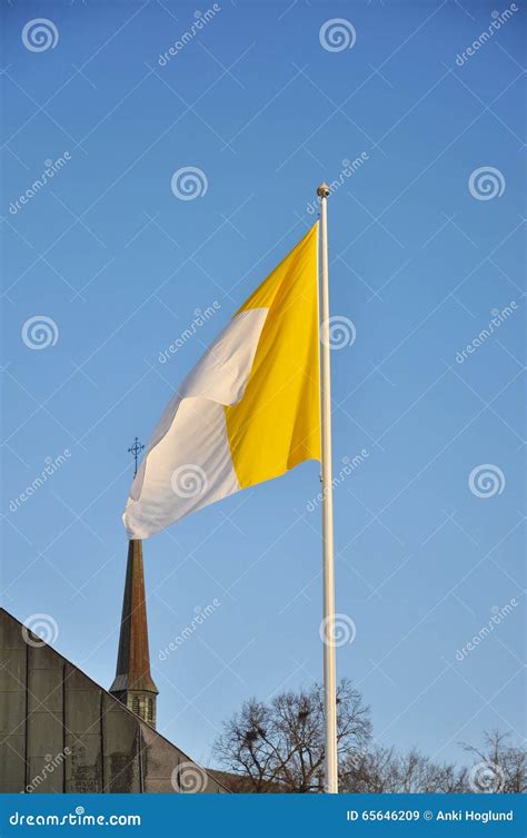Catholic Flag Stock Image Image Of Roof Blue Religion 65646209