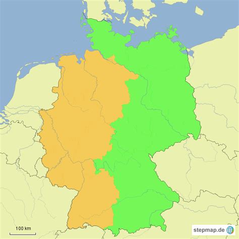 Ostwest Deutschland Von Kartentyp Landkarte Für Deutschland Alle