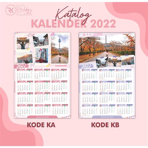 Jual Kalender Custom 2022 Kalender Dinding 2022 Kalender Foto 2022
