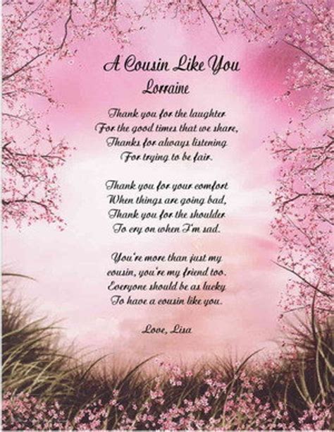 Items Similar To Personalized Poem For Cousin Birthday Or Christmas