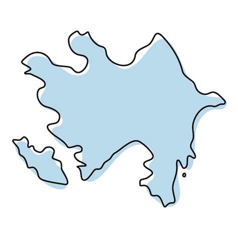Mapa De Contorno Simple Estilizado Del Icono De Azerbaiyán Mapa De