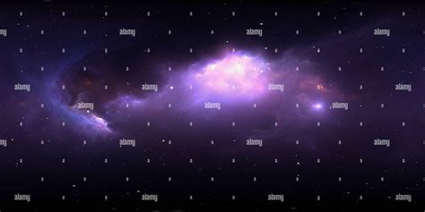 360° View Of 360 Degree Space Background With Nebula And Stars