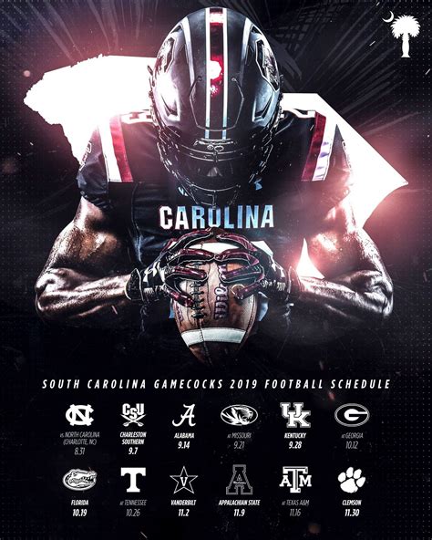 South Carolina Gamecocks 2019 Football Schedule Gamecocks Football Gamecocks Carolina