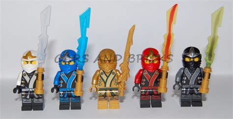 Lego Ninjago Ninja Cole Jay Kai Zane Lloyd Gold Minifigures W Weapons