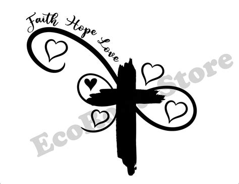 Faith Hope Love Svg Valentines Day Svg Faith Svg Hope Svg Love Svg