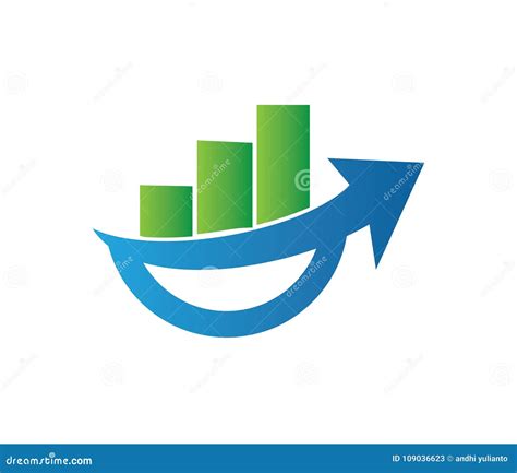 Vector Logo Design Info Graphic Of Line Bar Chart Of Financial Or Stock