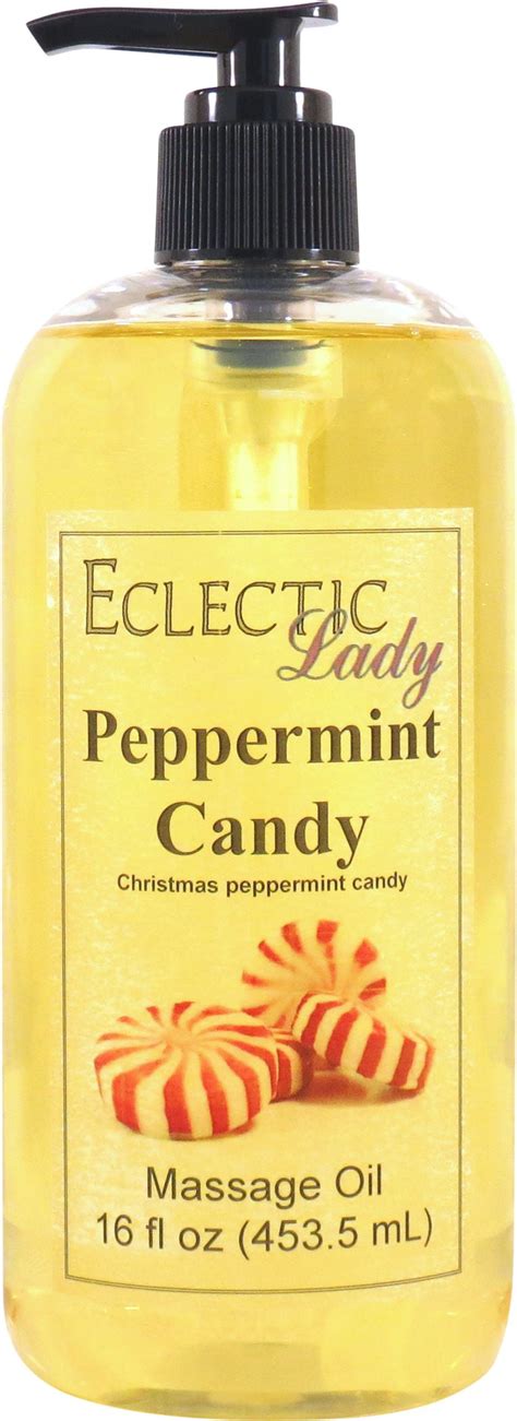 Peppermint Candy Massage Oil By Eclectic Lady 16 Oz Sweet Almond Oil And Jojoba Oil