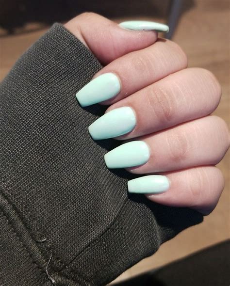 Mint Colored Acrylic Nails Colored Acrylic Nails Nails Makeup Nails