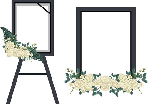 Funeral Frame With Flower Template 8136089 Vector Art At Vecteezy