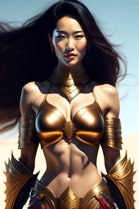 lexica beautiful portrait of claudia kim dressed in a bikini armor beautiful barbarian