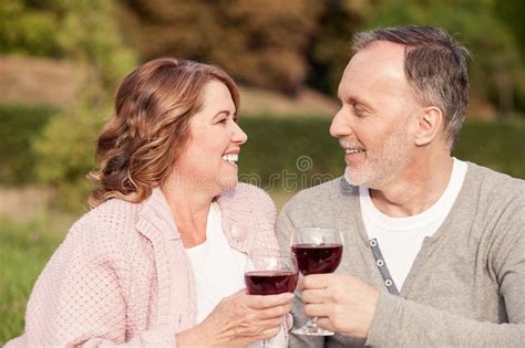 Beautiful Mature Husband And Wife Are Making Stock Image Image Of