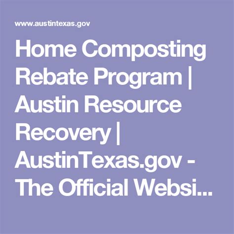 Austin Resource Recovery Composting Rebate Recovery Rebate