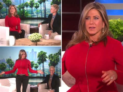 So This Just Happened Aniston Mocks Kim K With Fake Boobs On Ellen S
