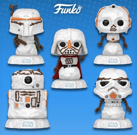 Funko Pop Star Wars Holiday 5 Pack Boba Fett Snowman C 3po Snowman