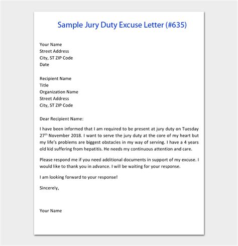 28 Jury Duty Excuse Letter Examples Templates Tips