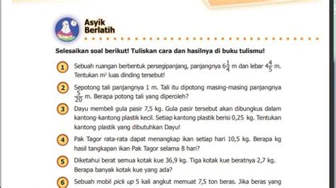 Soal Cerita Matematika Penjumlahan Dan Pengurangan Pecahan Kelas 5