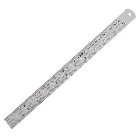 12 Inch Double Sided Metal Steel Measuring Ruler Scale Office Supply In