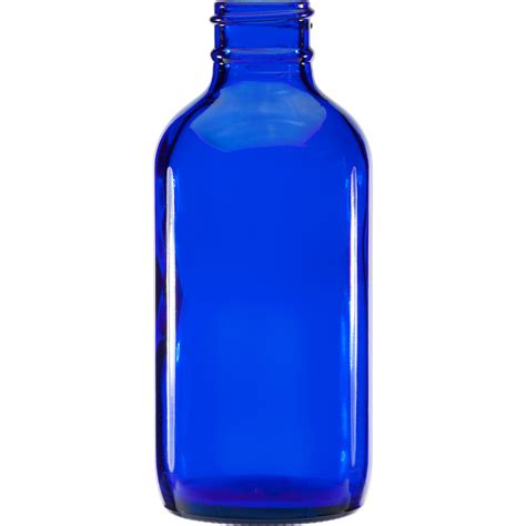 4 Oz Cobalt Blue Boston Round Glass Bottle 24mm 24 400