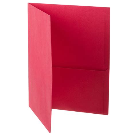 Oxford 57511 8 12 X 11 Red 2 Pocket Embossed Leather Grain Paper