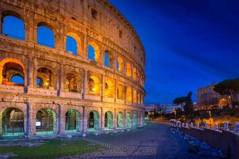 Ancient Roman Colosseum At Night