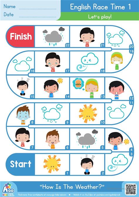 How Is The Weather Esl Board Game English Esl Worksheets For