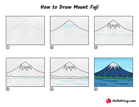How To Draw Mount Fuji Helloartsy