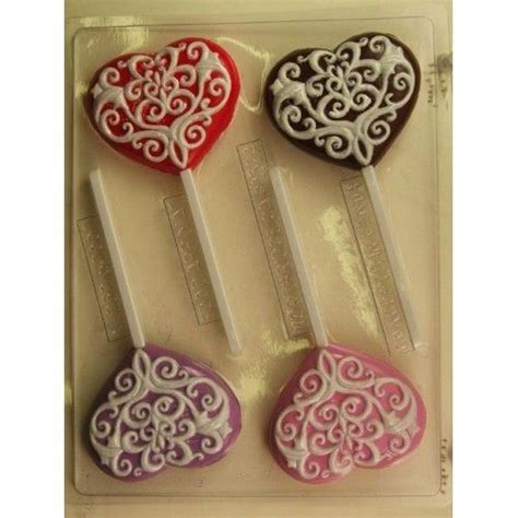 Valentine Swirls Heart Lollipop Mold Lollipop Mould Heart Lollipop
