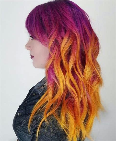 Purple And Orange Hair Hair Color Orange Vivid Hair Color Hair Styles
